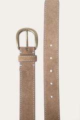 30mm Suede Belt W/ Contrast Stitching