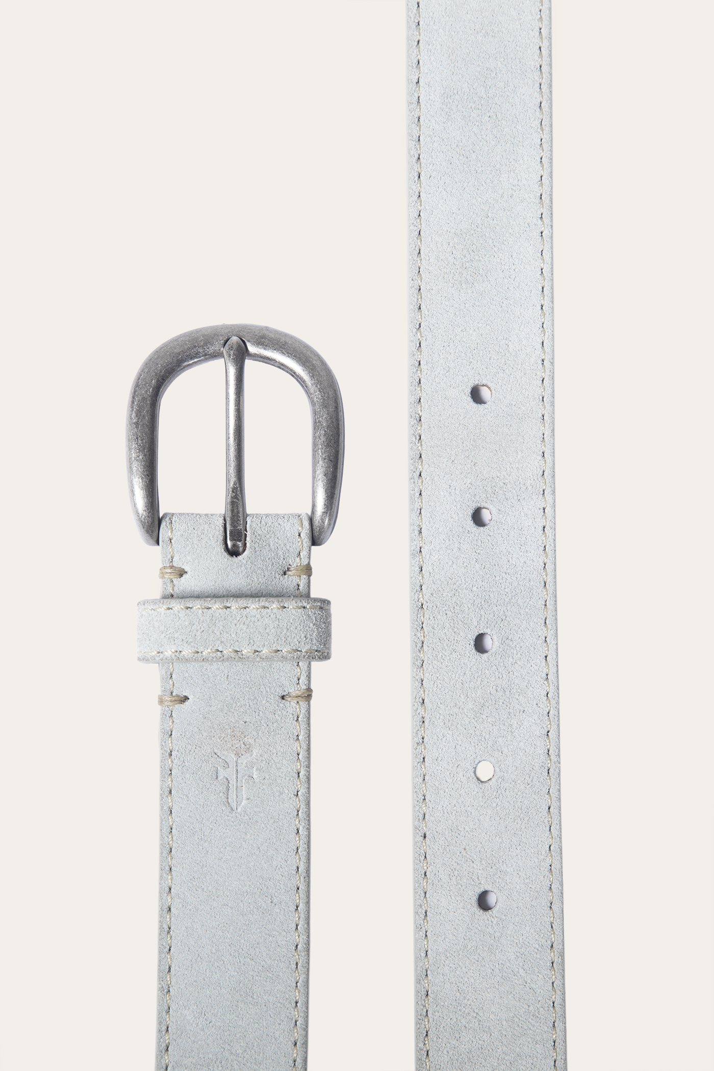 30mm Suede Belt W/ Contrast Stitching