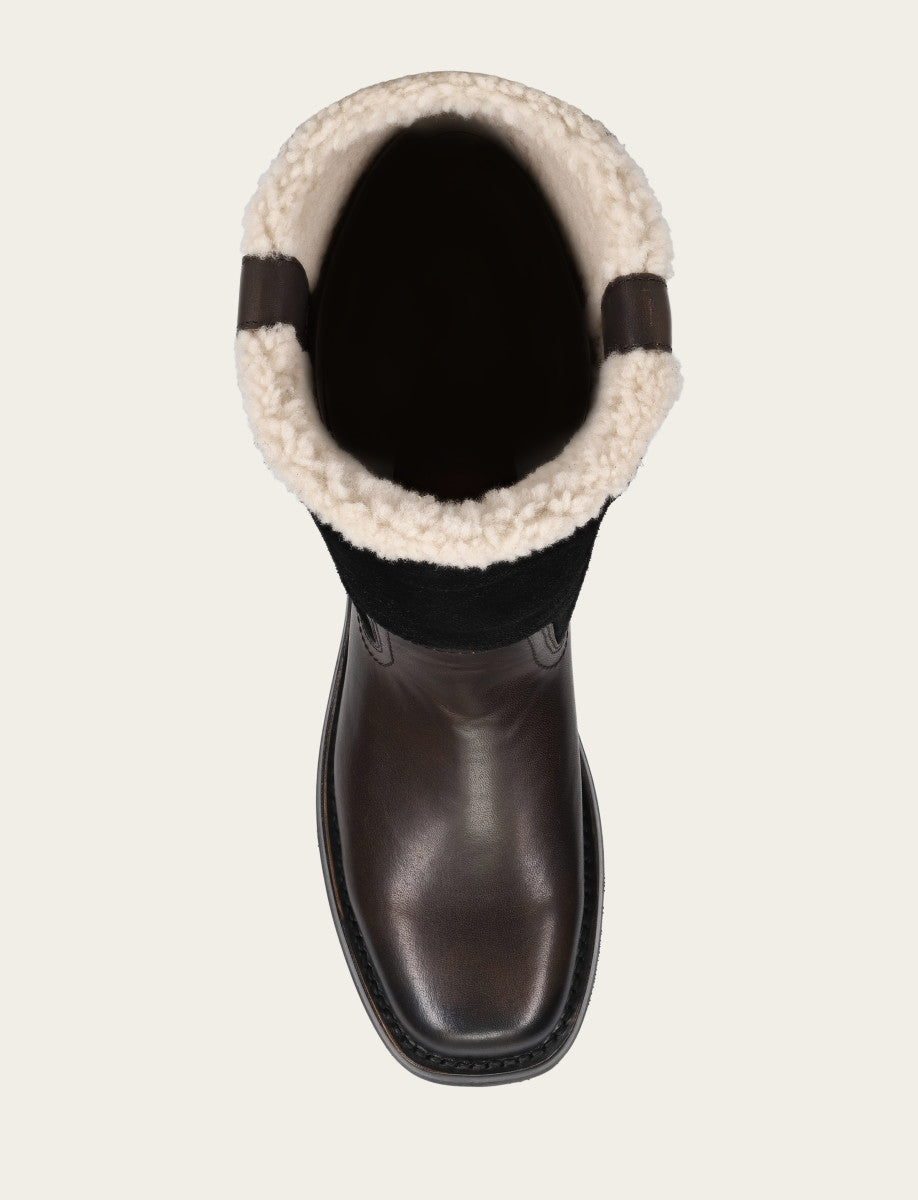 Campus Low Heel Mid Shearling Boot