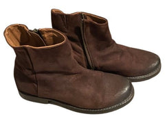 Dark Brown Suede Ankle Boot with Zipper - Pre-Loved